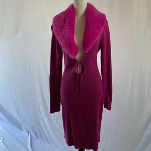 Fuschia Sweater Dress with Detachable Collar, Fashion Nova, 3X
